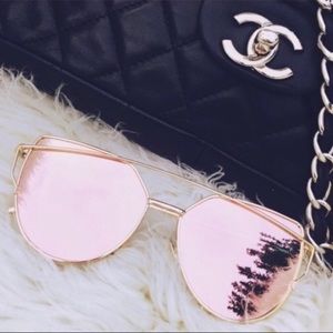 💕New! Retro cat eye pink mirrored aviator sunnies
